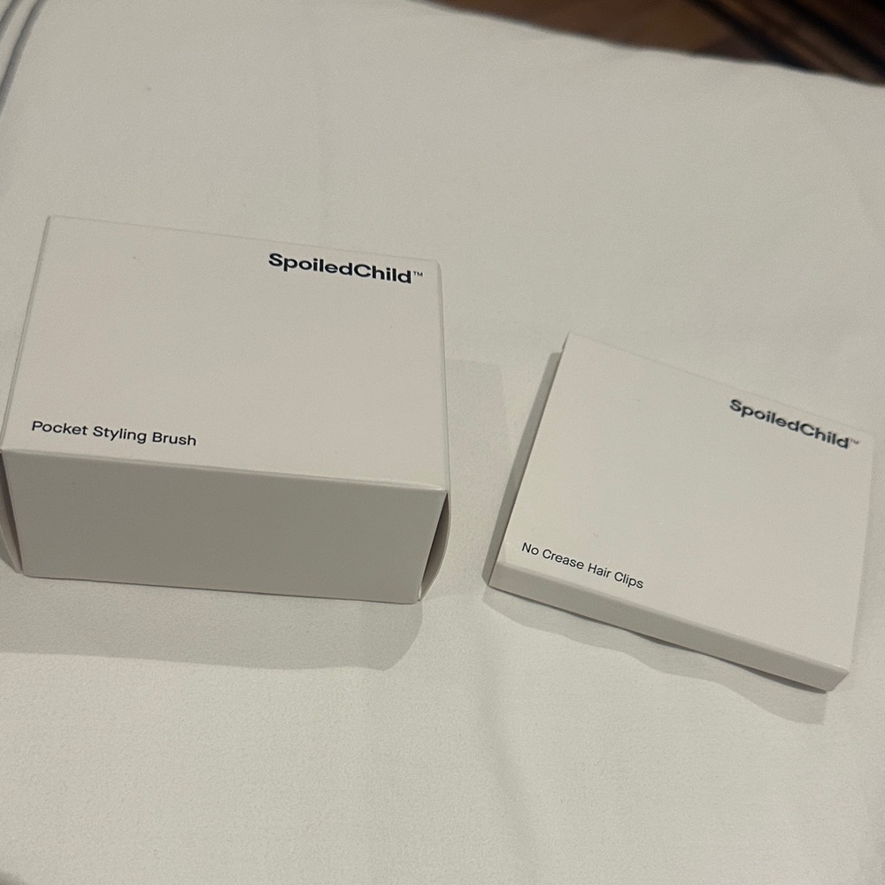 Spoiled Child Scrunchie, Pocket Styling Brush and No Crease Hair Clips Set